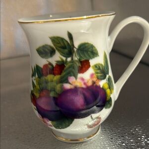 Vintage China Floral Fruit Design Mug